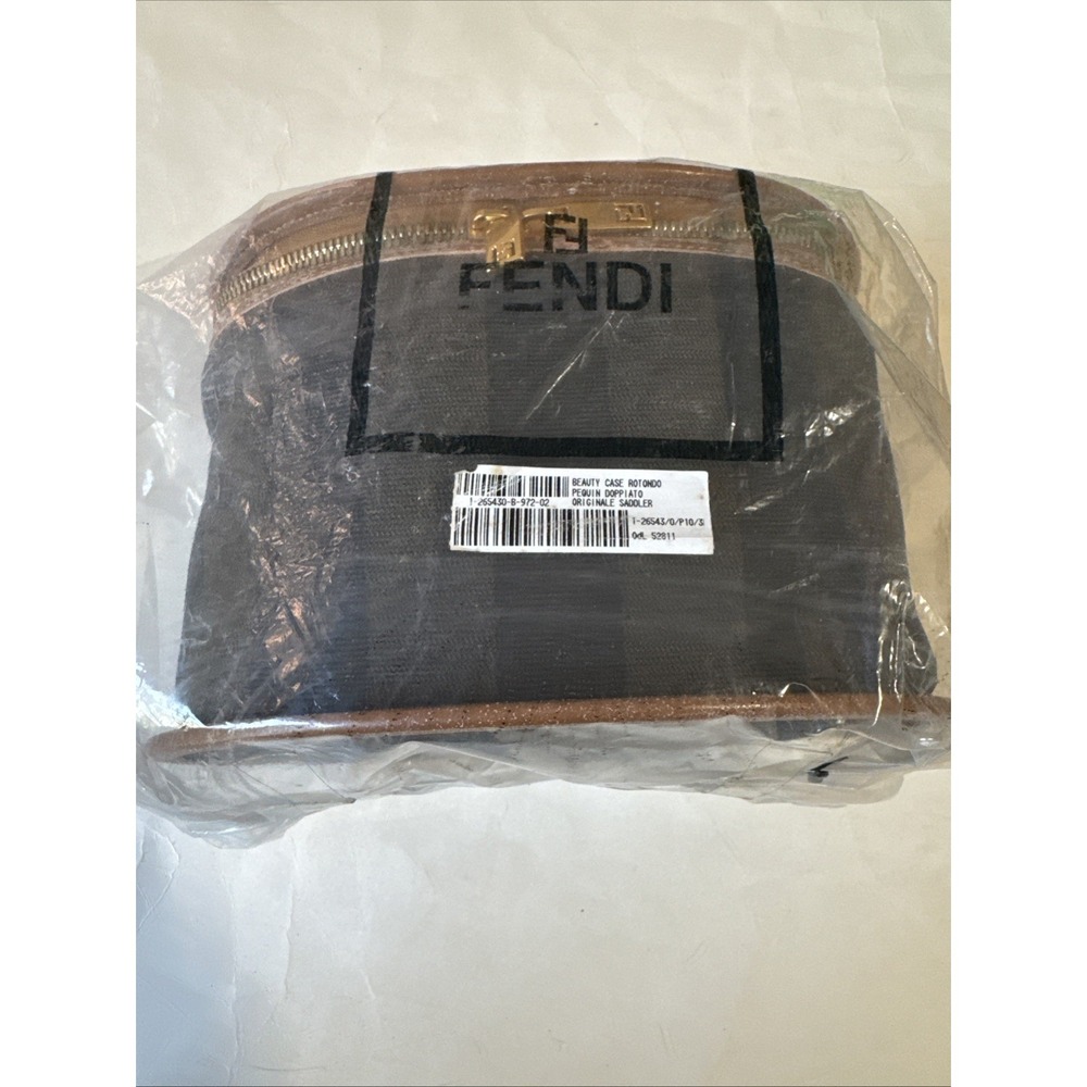 Fendi, Pequin Stripes Coated Canvas Cosmetic Pouch- 8.5in x 6in x 6in - Picture 10 of 10